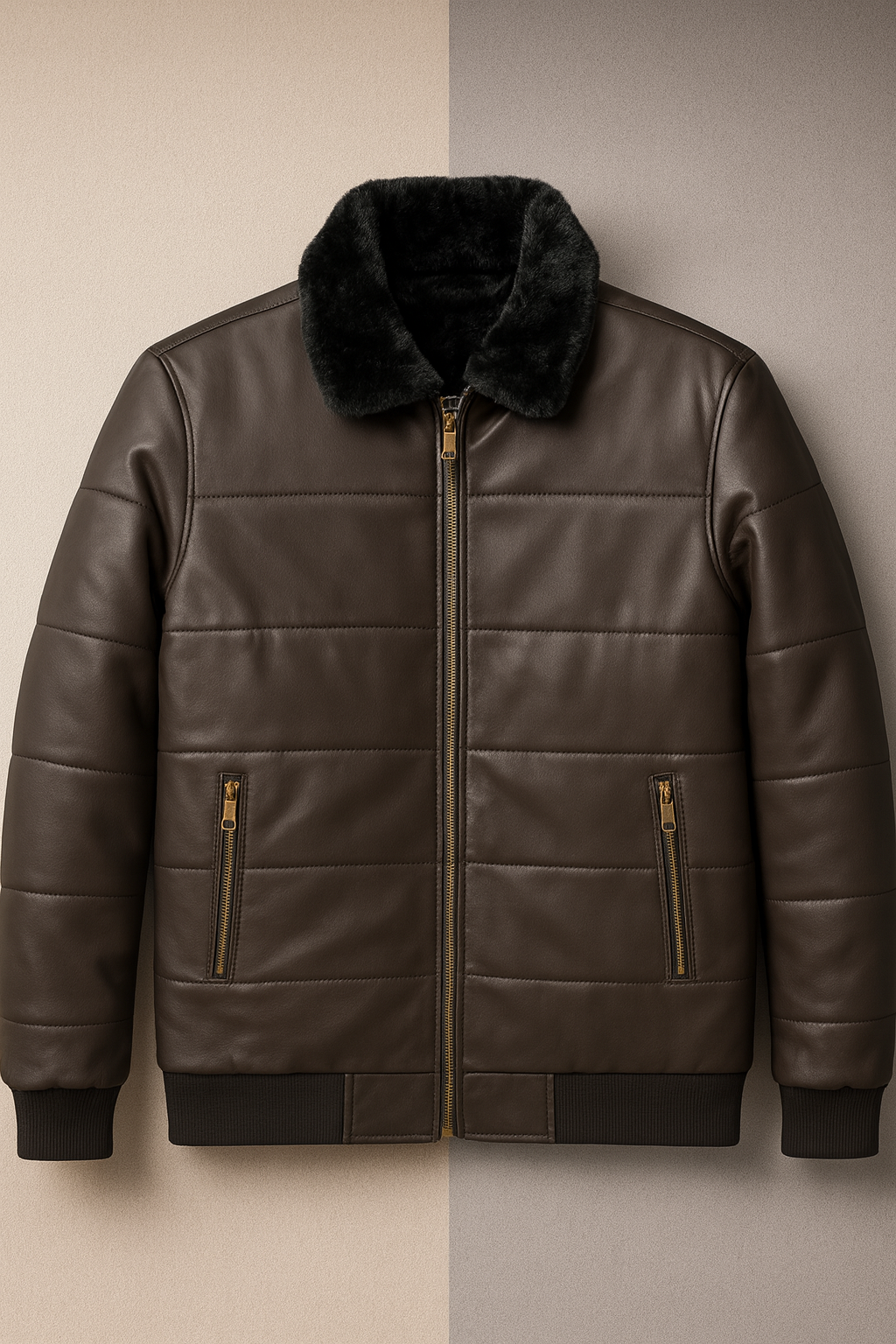 Fur Collar Leather Jacket