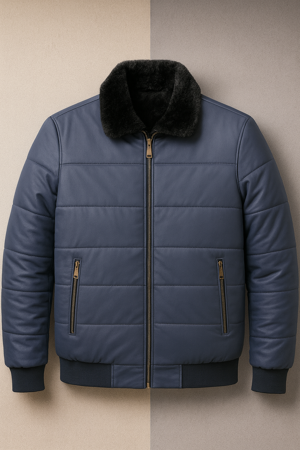 Fur Collar Leather Jacket