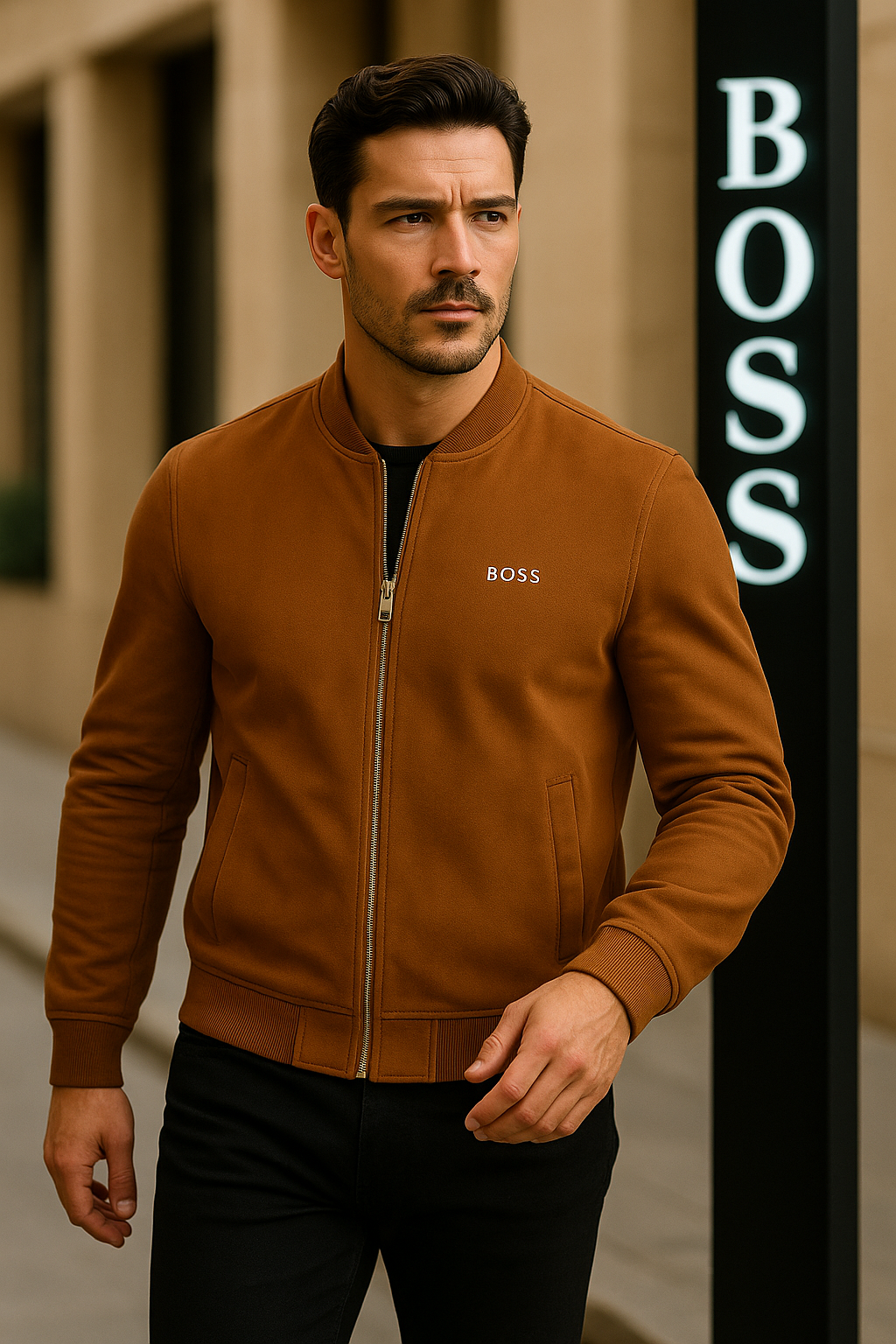 Suede leather jacket