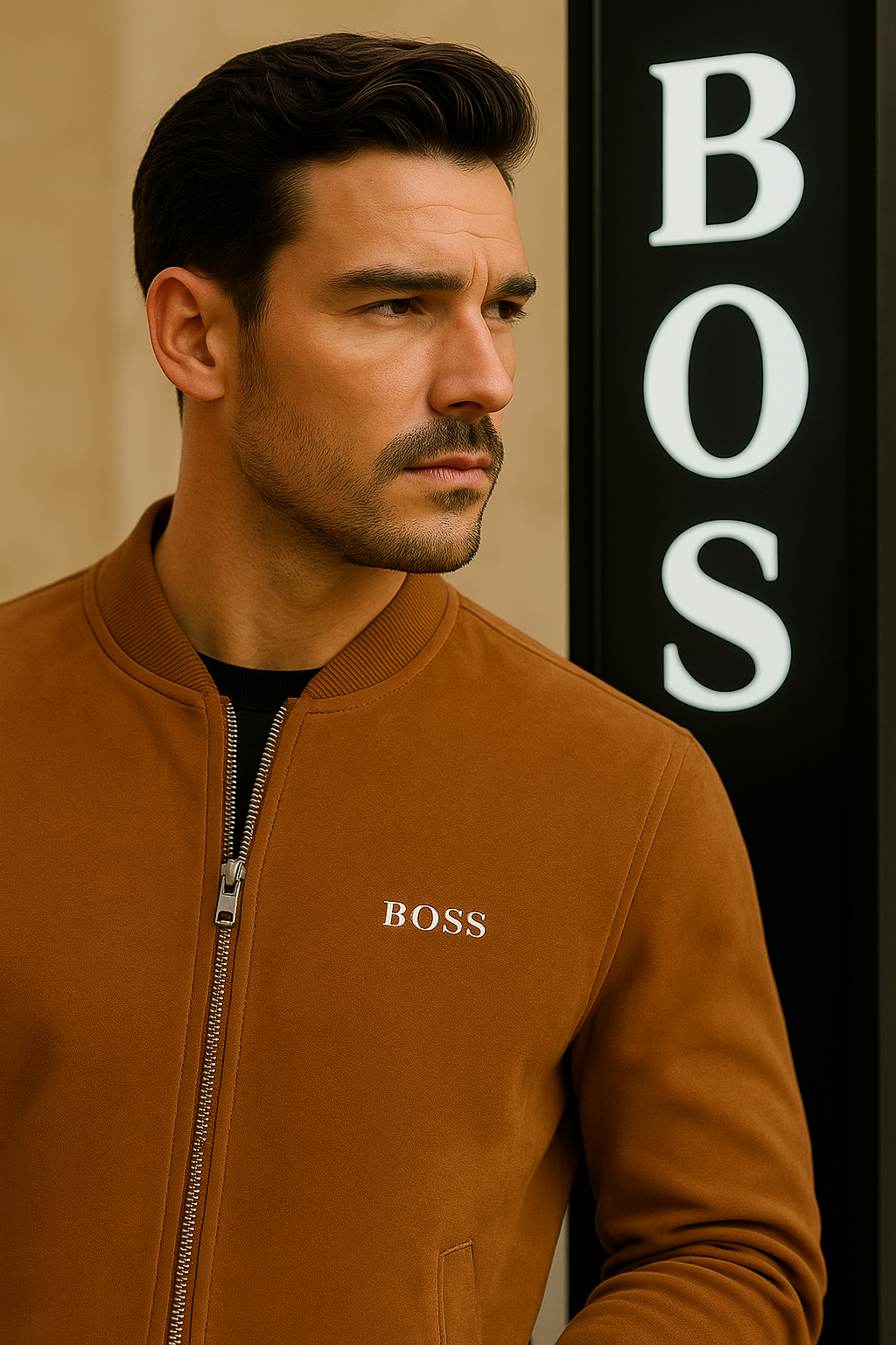 Suede leather jacket