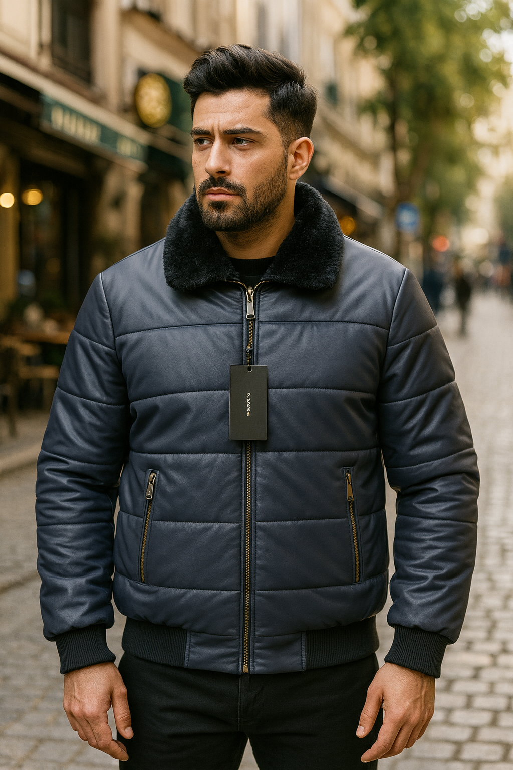 Fur Collar Leather Jacket